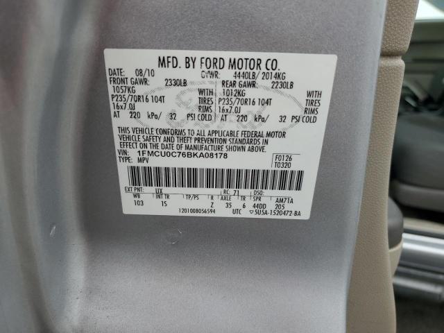 1FMCU0C76BKA08178 - 2011 FORD ESCAPE XLS Արծաթագույն լուսանկար 13