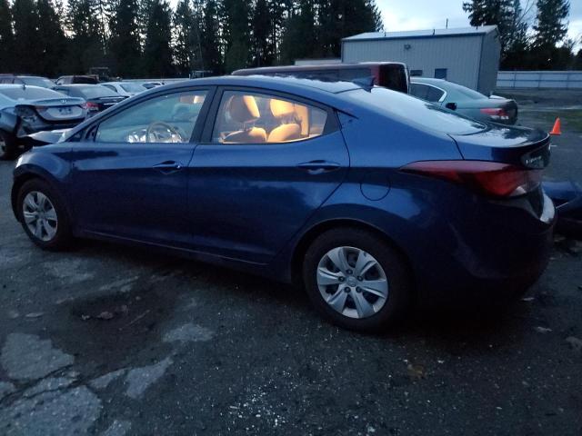 5NPDH4AE3GH758567 - 2016 HYUNDAI ELANTRA SE BLUE photo 2