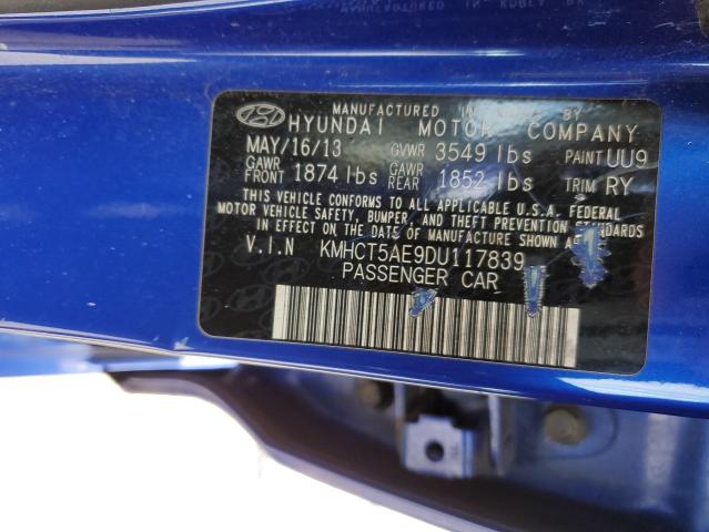 KMHCT5AE9DU117839 - 2013 HYUNDAI ACCENT GLS BLUE photo 12