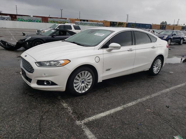 3FA6P0SUXER256102 - 2014 FORD FUSION TITANIUM PHEV WHITE photo 1