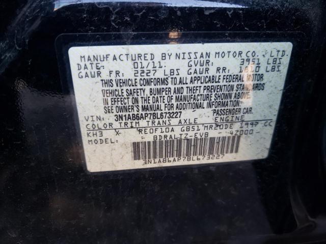 3N1AB6AP7BL673227 - 2011 NISSAN SENTRA 2.0 BLACK photo 12