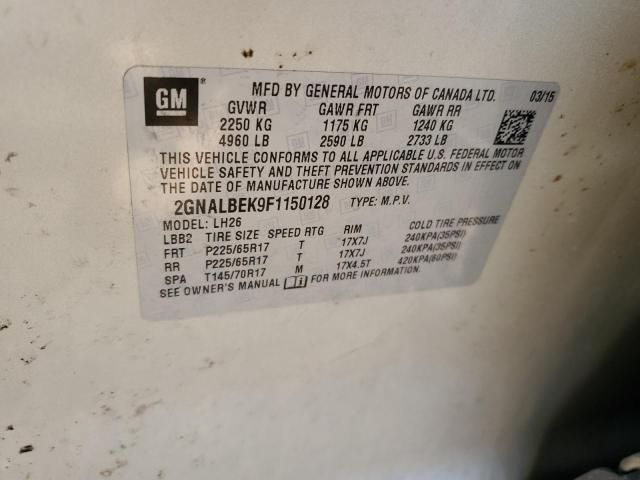 2GNALBEK9F1150128 - 2015 CHEVROLET EQUINOX LT Qızıl foto 14