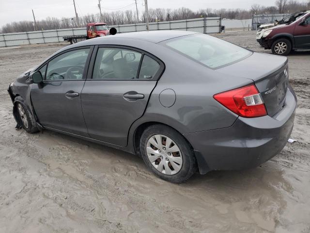 19XFB2F51CE001415 - 2012 HONDA CIVIC LX GRAY photo 2