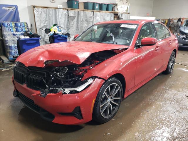 3MW5R7J08L8B46348 - 2020 BMW 330XI RED photo 1