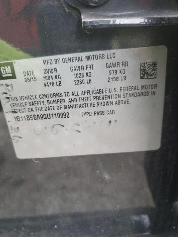 1G11B5SA9GU110090 - 2016 CHEVROLET MALIBU LIM LS CHARCOAL photo 12