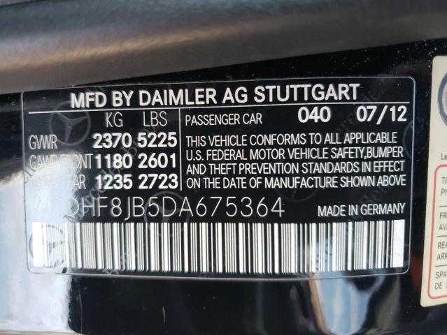 WDDHF8JB5DA675364 - 2013 MERCEDES-BENZ E 350 4MATIC BLACK photo 12