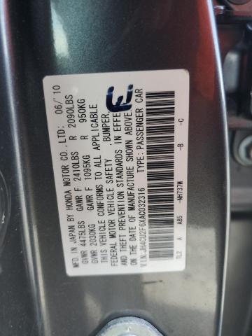 JH4CU2F6XAC032316 - 2010 ACURA TSX GRAY photo 12