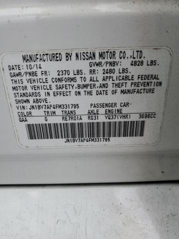 JN1BV7AP4FM331795 - 2015 INFINITI Q50 BASE WHITE photo 12