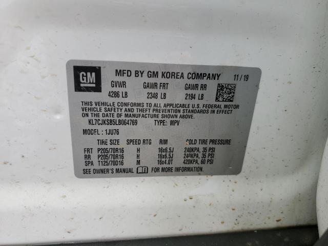 KL7CJKSB5LB064769 - 2020 CHEVROLET TRAX LS WHITE photo 13