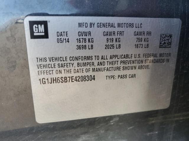 1G1JH6SB7E4208304 - 2014 CHEVROLET SONIC RS GRAY photo 12