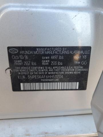 5NPE34AF6HH511704 - 2017 HYUNDAI SONATA SPORT SILVER photo 13