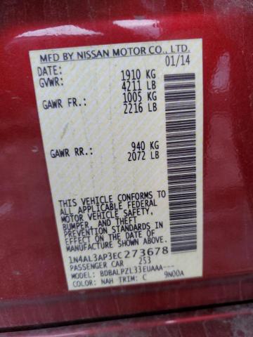 1N4AL3AP3EC273678 - 2014 NISSAN ALTIMA 2.5 RED photo 13