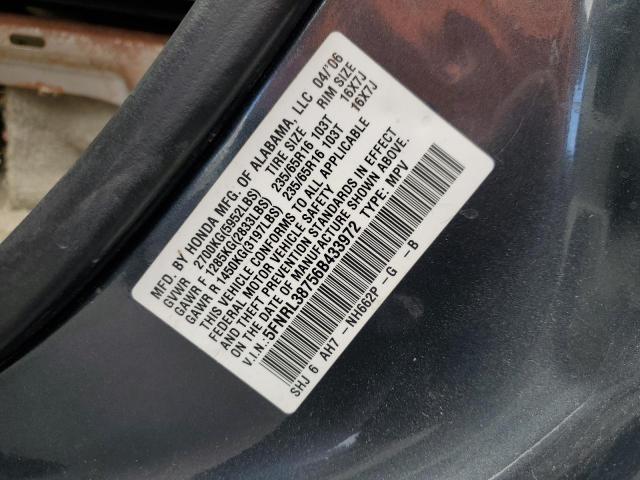 5FNRL38756B433972 - 2006 HONDA ODYSSEY EXL CHARCOAL photo 12