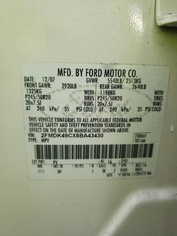 2FMDK49CX8BA43430 - 2008 FORD EDGE LIMITED ORANGE photo 13