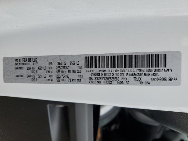 3C6TRVAG0HE539966 - 2017 RAM PROMASTER 1500 STANDARD WHITE photo 12