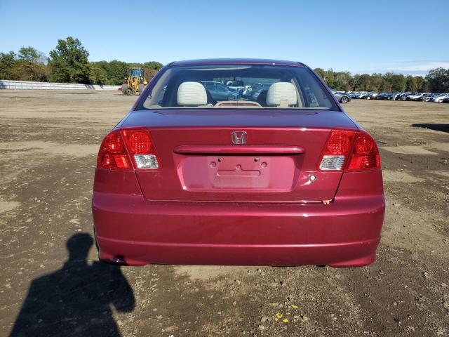 2HGES26744H589203 - 2004 HONDA CIVIC EX MAROON photo 6