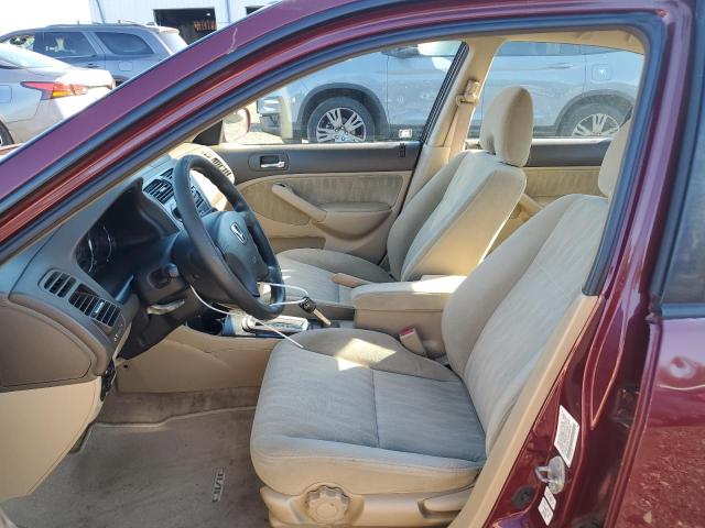 2HGES26744H589203 - 2004 HONDA CIVIC EX MAROON photo 7