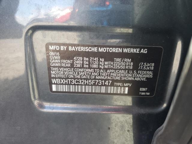 WBXHT3C32H5F73147 - 2017 BMW X1 XDRIVE28I GRAY photo 14