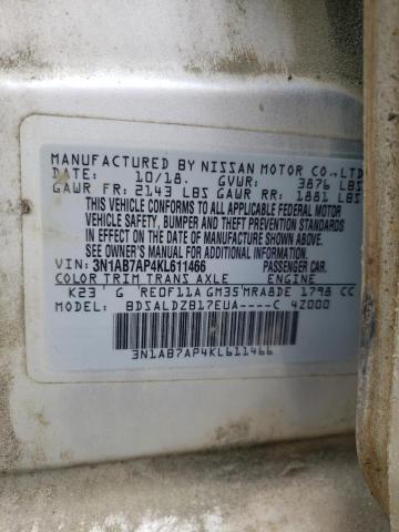 3N1AB7AP4KL611466 - 2019 NISSAN SENTRA S SILVER photo 13