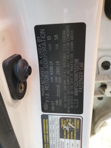 KNAFG526887132198 - 2008 KIA RONDO LX WHITE photo 12