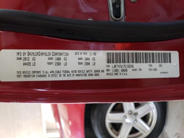 1J8FT47W17D132246 - 2007 JEEP COMPASS წითელი ფოტო 13