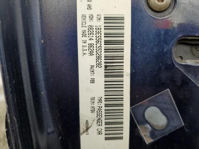 1B3ES56C55D286282 - 2005 DODGE NEON SXT BLUE photo 12