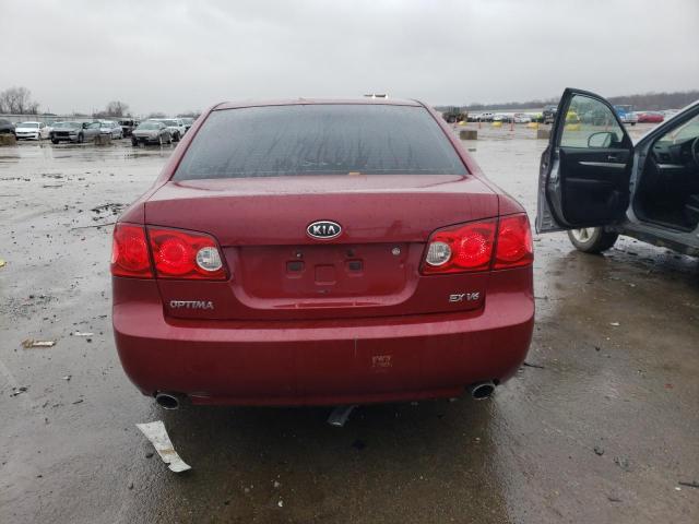 KNAGE124975122761 - 2007 KIA OPTIMA LX RED photo 6