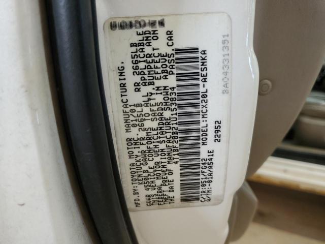 4T1BF28B21U153834 - 2001 TOYOTA AVALON XL Biały zdjęcie 12
