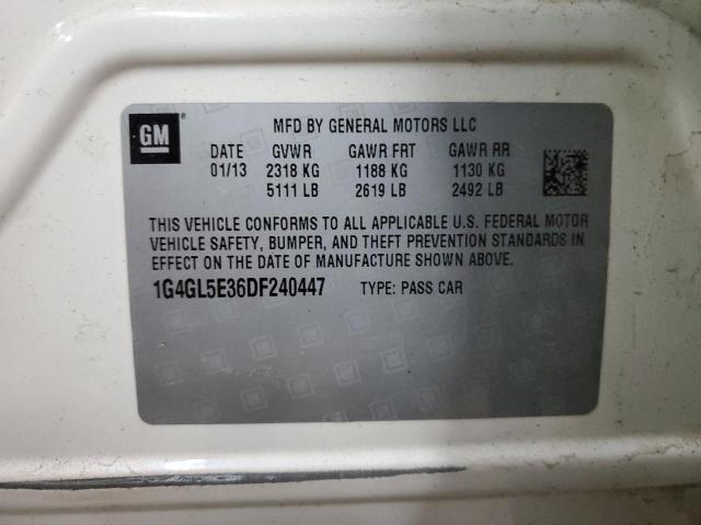 1G4GL5E36DF240447 - 2013 BUICK LACROSSE Biały zdjęcie 12