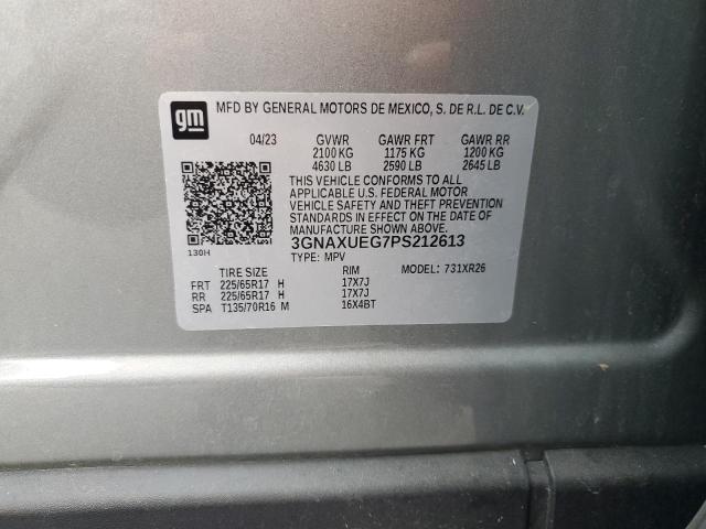 3GNAXUEG7PS212613 - 2023 CHEVROLET EQUINOX LT Gümüş foto 12
