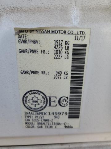 1N4AL3AP8JC149979 - 2018 NISSAN ALTIMA 2.5 WHITE photo 12