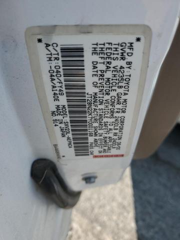 JT2BN22K7Y0001168 - 2000 TOYOTA CAMRY LE WHITE photo 12