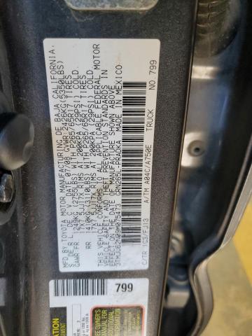 3TMJU62N09M075473 - 2009 TOYOTA TACOMA DOUBLE CAB PRERUNNER GRAY photo 12