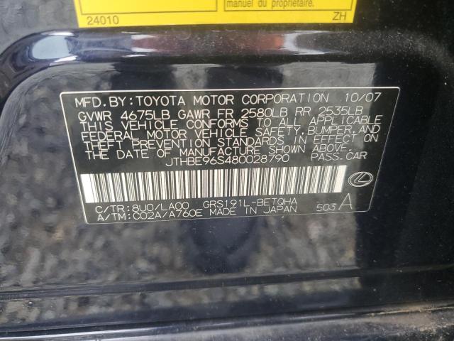 JTHBE96S480028790 - 2008 LEXUS GS 350 蓝色 照片 12