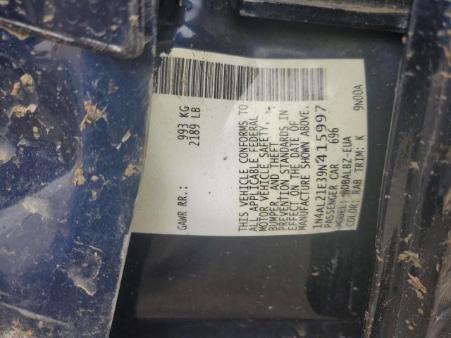 1N4AL21E39N415997 - 2009 NISSAN ALTIMA 2.5 BLUE photo 12