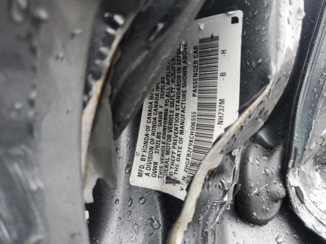 2HGFB2F9XCH506555 - 2012 HONDA CIVIC EXL გრაფიტი ფოტო 13