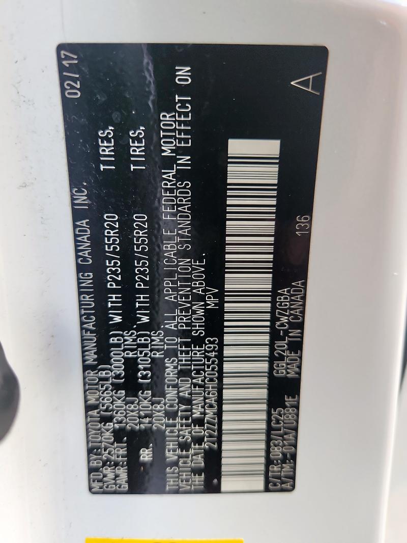 2T2ZZMCA6HC055493 - 2017 LEXUS RX 350 BASE WHITE photo 13