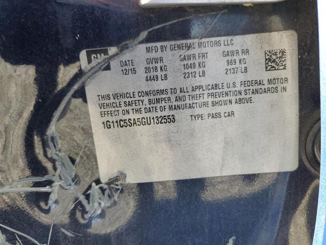 1G11C5SA5GU132553 - 2016 CHEVROLET MALIBU LIM LT ლურჯი ფოტო 12