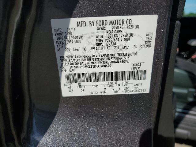 1FMCU0EG2BKC49829 - 2011 FORD ESCAPE LIMITED GRAY photo 13