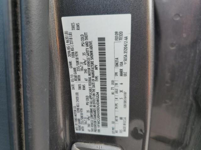 1FMCU0HX5DUD80224 - 2013 FORD ESCAPE SEL GRAY photo 14