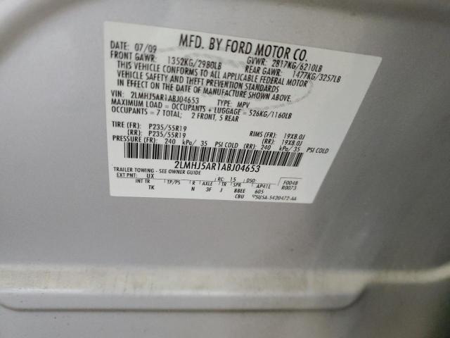 2LMHJ5AR1ABJ04653 - 2010 LINCOLN MKT SILVER photo 13