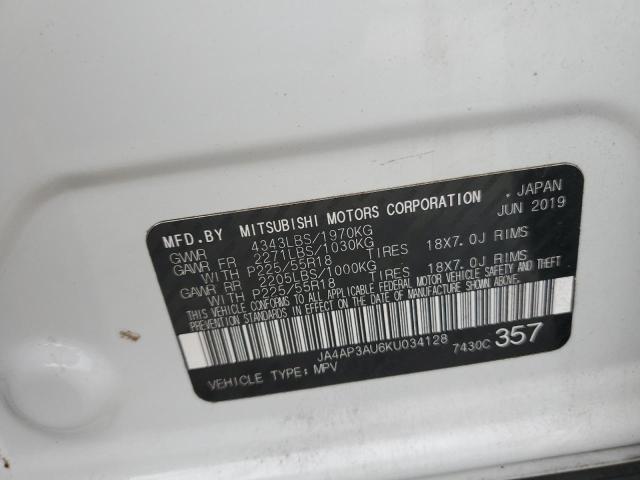 JA4AP3AU6KU034128 - 2019 MITSUBISHI OUTLANDER ES Білий фото 13