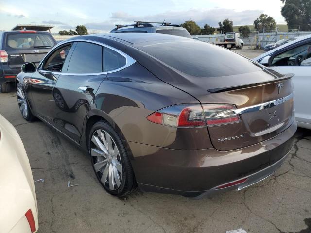 5YJSA1CG8DFP26104 - 2013 TESLA MODEL S BROWN photo 2