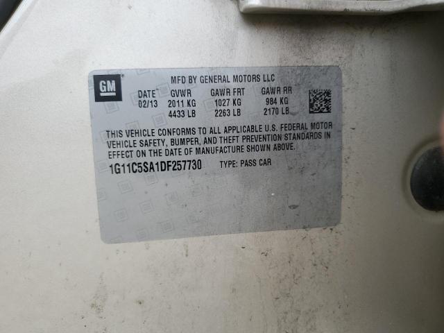 1G11C5SA1DF257730 - 2013 CHEVROLET MALIBU 1LT GOLD photo 12