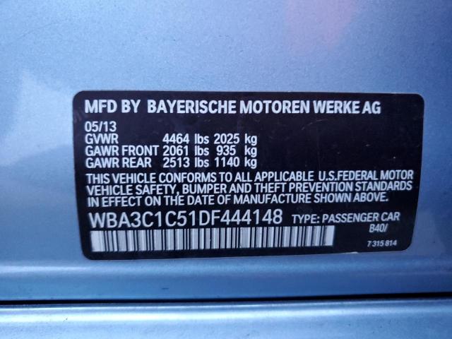WBA3C1C51DF444148 - 2013 BMW 328 I SULEV BLUE photo 12