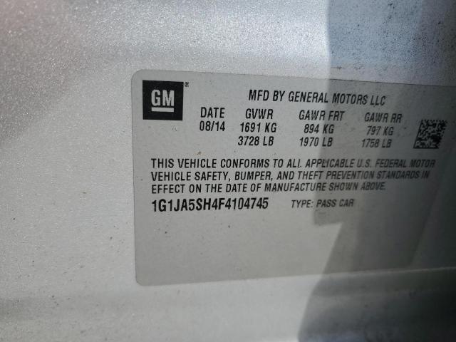1G1JA5SH4F4104745 - 2015 CHEVROLET SONIC LS SILVER photo 12
