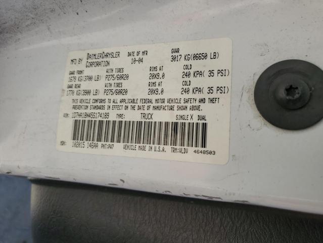 1D7HA18N45S174189 - 2005 DODGE RAM 1500 ST WHITE photo 12