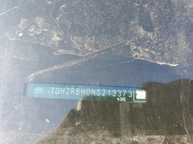 5TDHZRBH0NS213373 - 2022 TOYOTA HIGHLANDER XLE BLACK photo 12