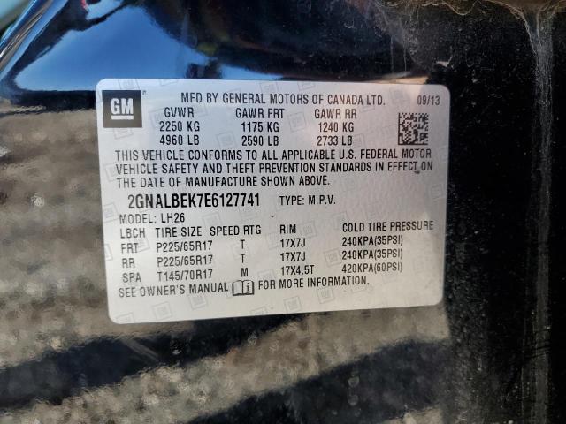 2GNALBEK7E6127741 - 2014 CHEVROLET EQUINOX LT BLACK photo 13