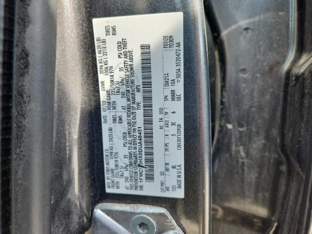 1FMCU0HX0DUA48451 - 2013 FORD ESCAPE SEL SILVER photo 12